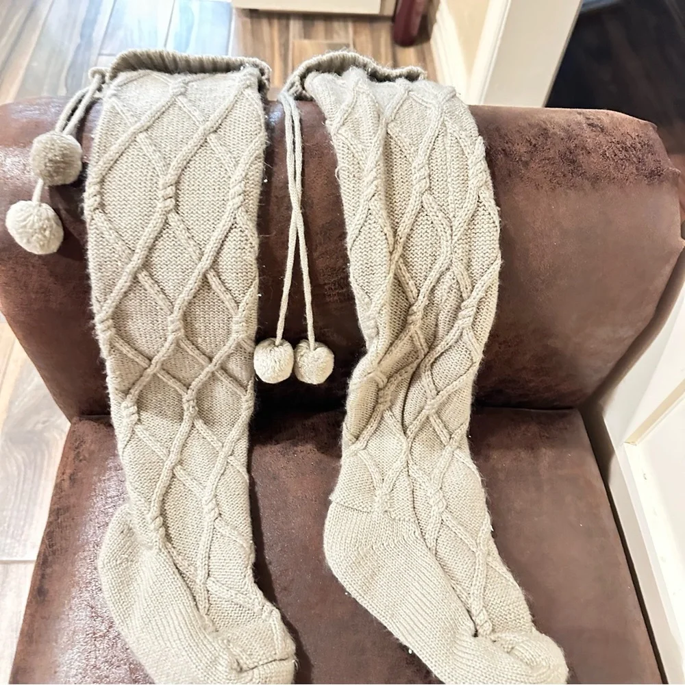 Cozy Knit Cream Stockings
